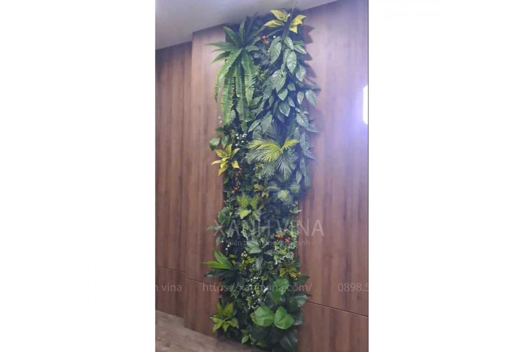 Thi công tường cây giả tại 30 Văn khê cho nội thất Smart